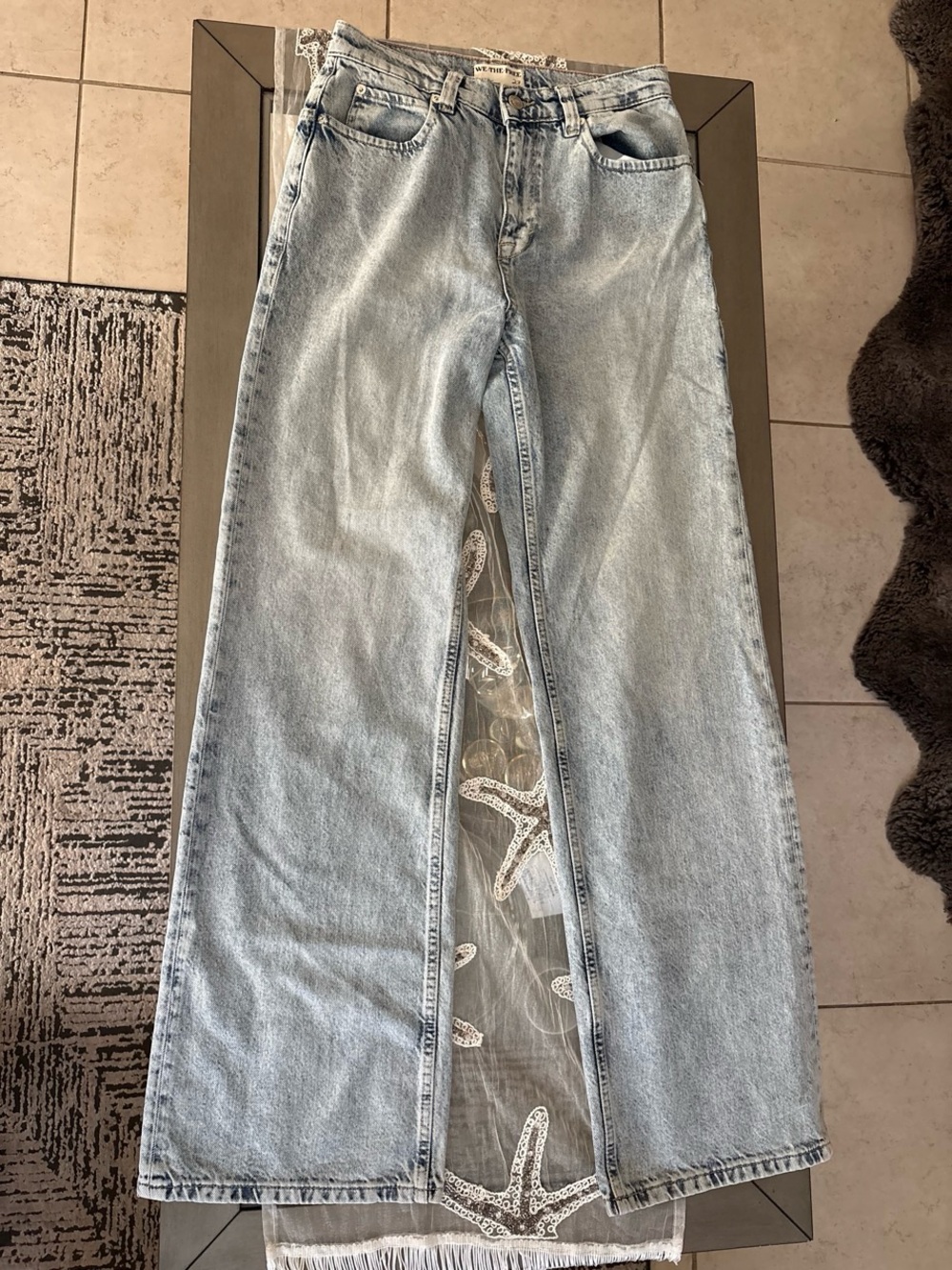 Free people Light Wash Wide-Leg Women’s Jeans - Casual Everyday Style